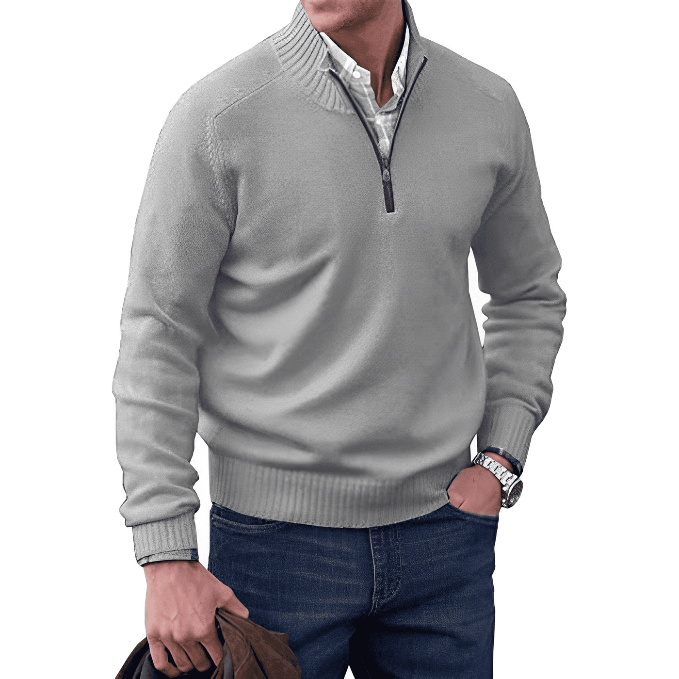 Mario | Der elegante Pullover mit Reißverschluss