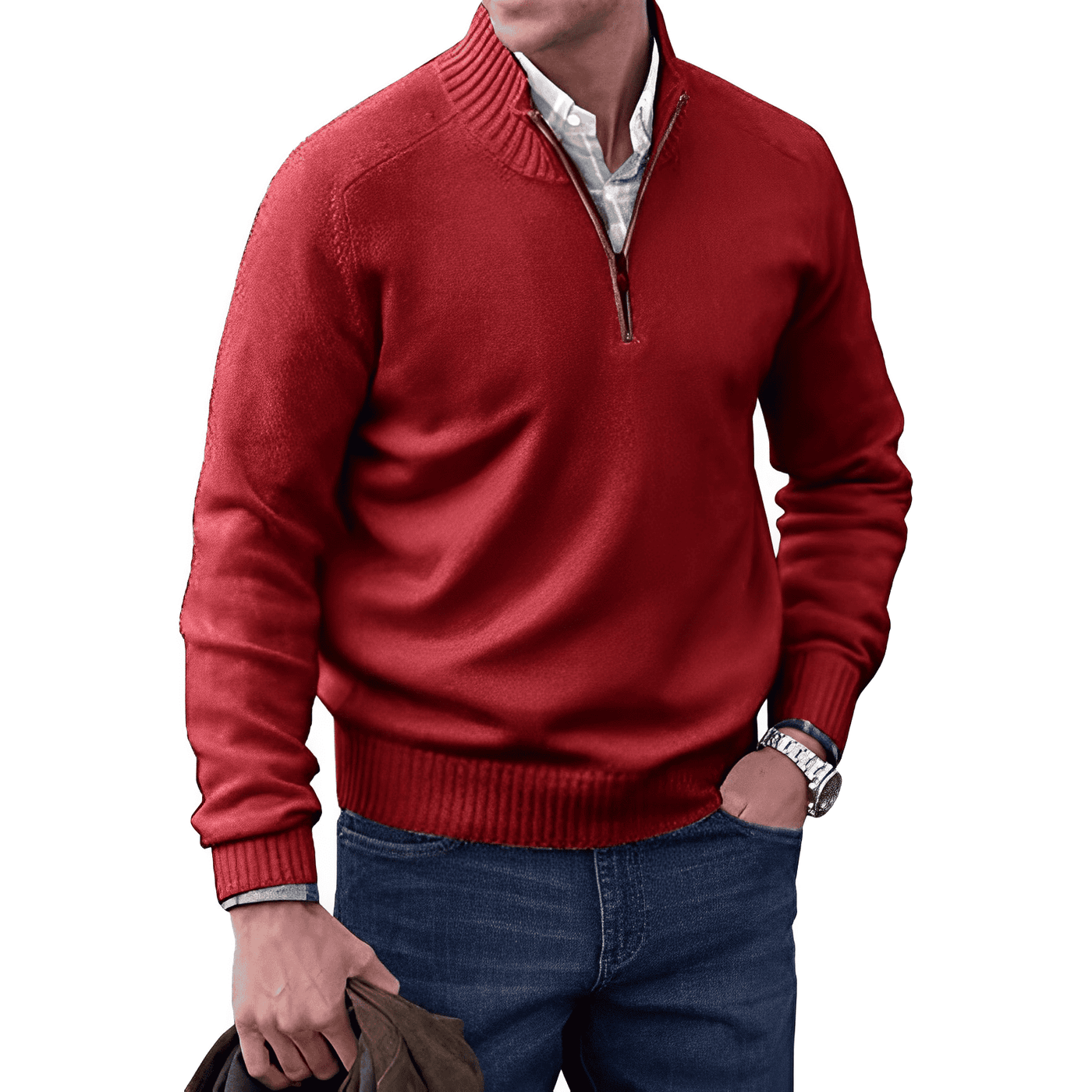 Mario | Der elegante Pullover mit Reißverschluss